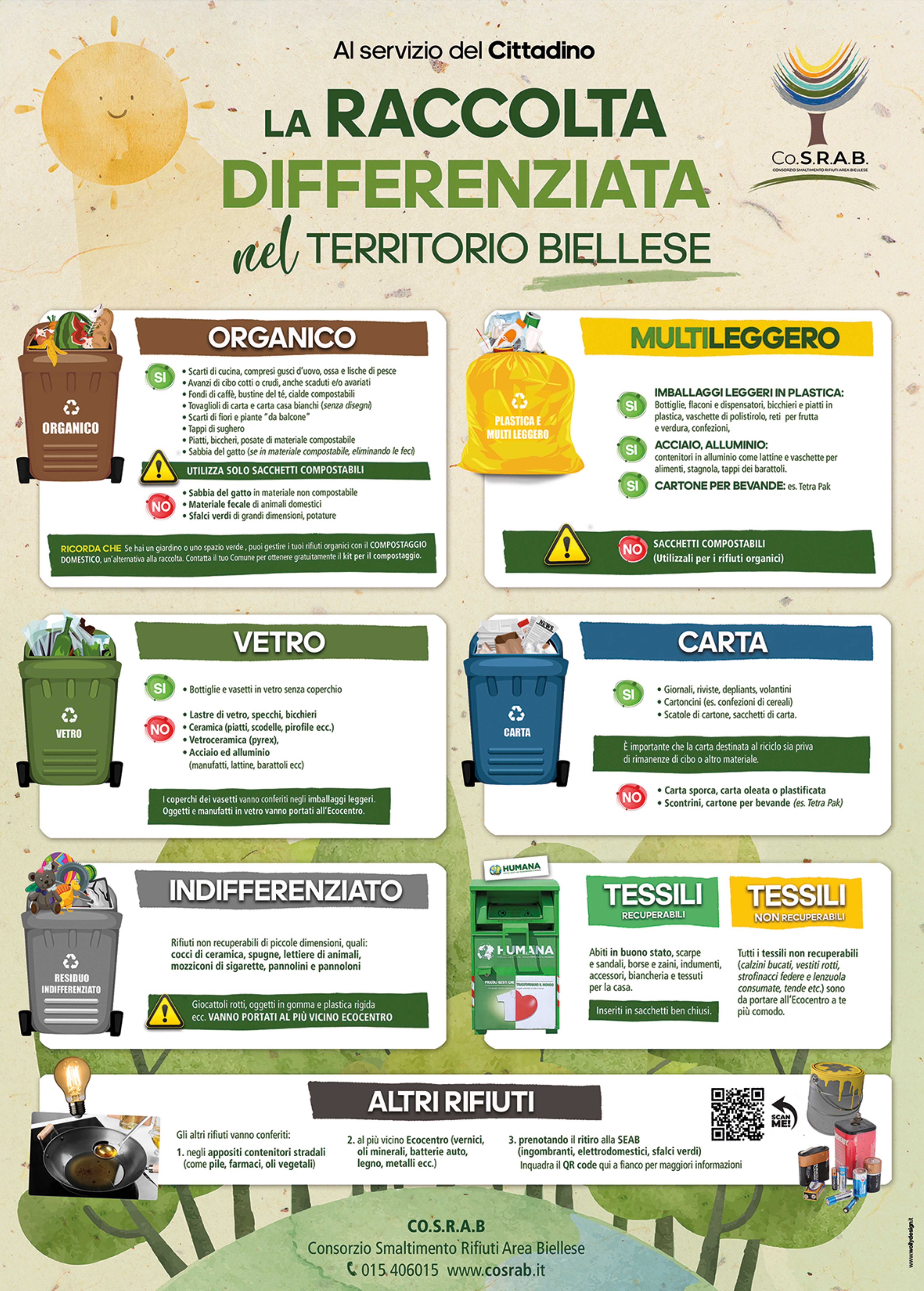 Calendario Raccolta Rifiuti Ponderano gennaio - giugno 2026 - Rettifica