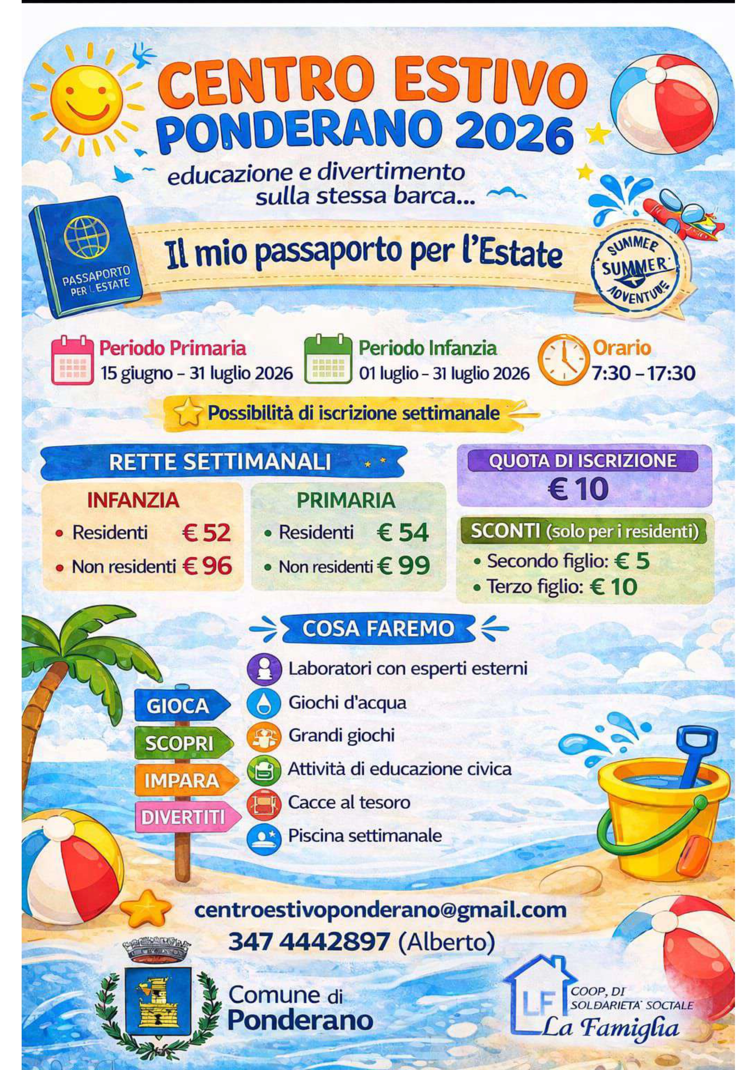 CENTRI ESTIVI 2026 Infanzia, Primaria e Secondaria di Primo Grado